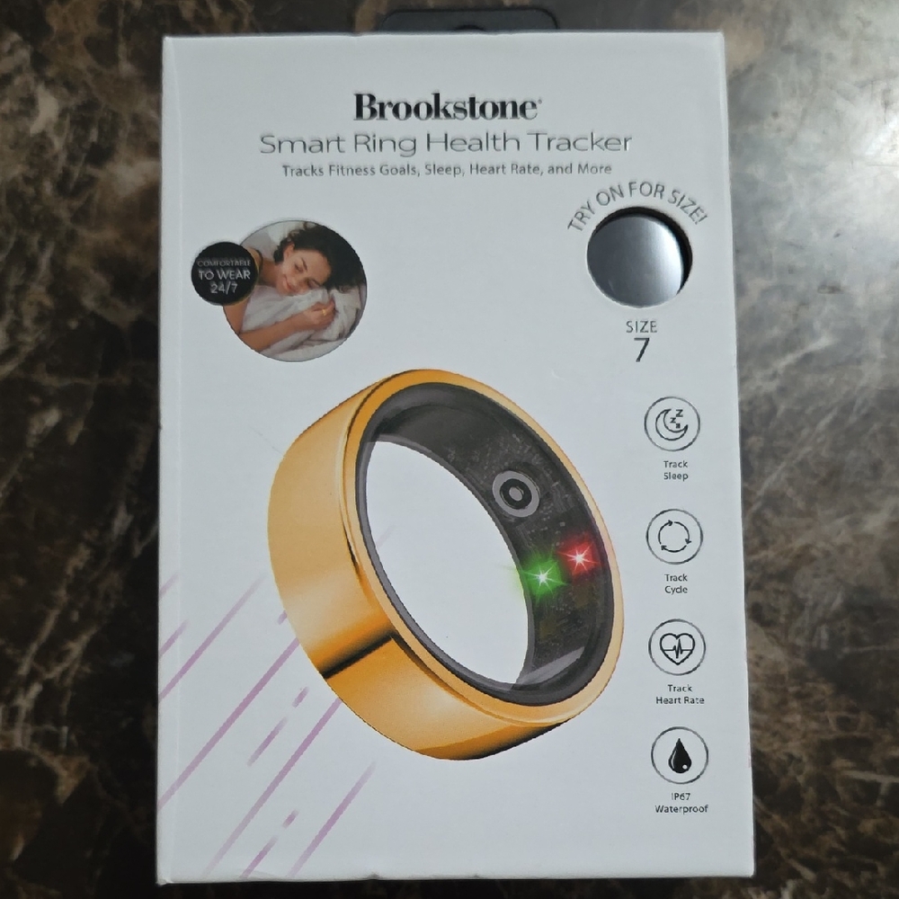 Brookstone Gold and Black Smart Ring